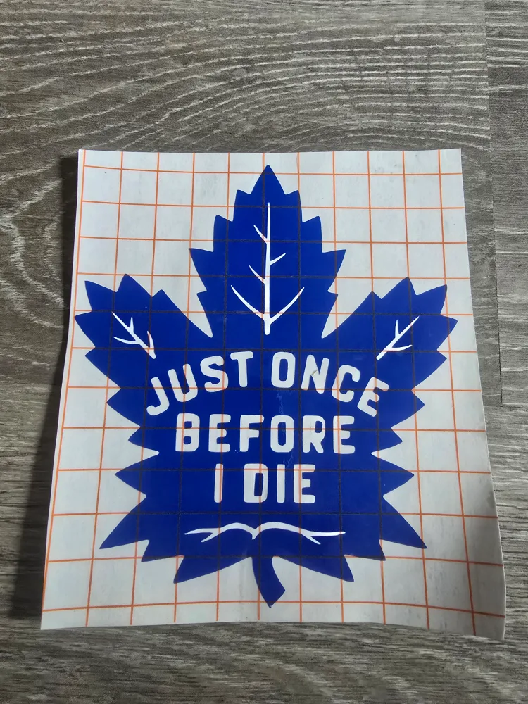 Blue 6 inch Toronto Maple Leafs Parody "Just Once" Decal thumbnail