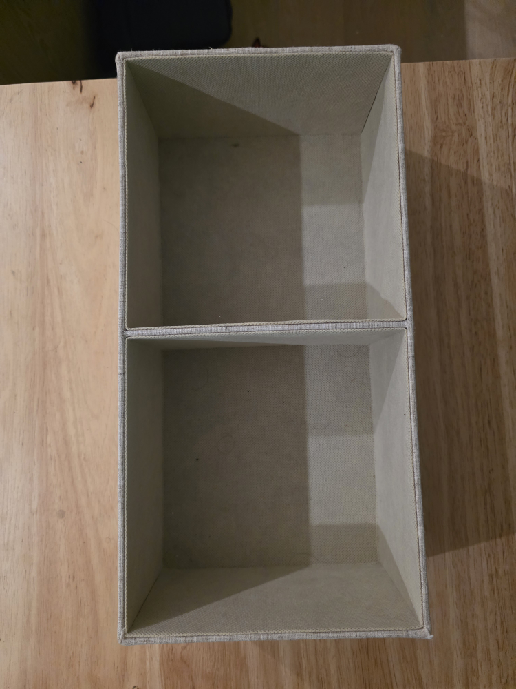 Beige Fabric Storage Box with 2 Compartments - photo 2