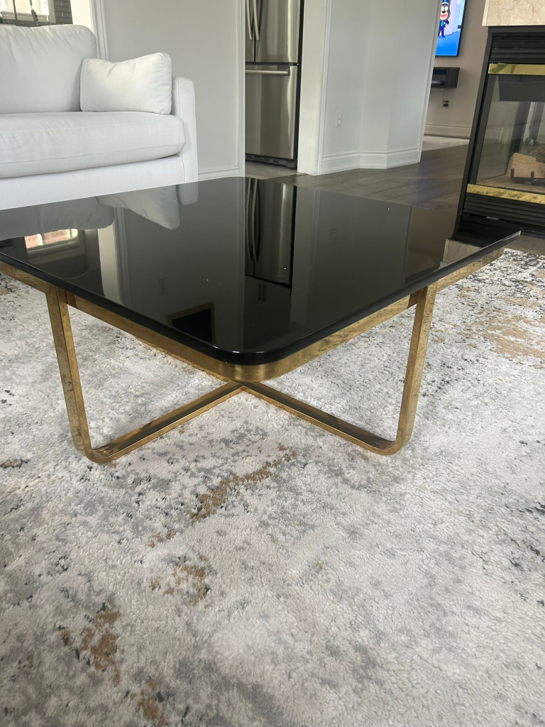 Black Glass Top Coffee Table