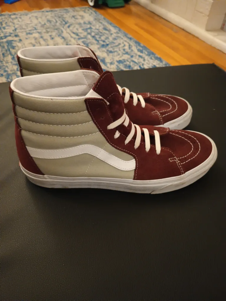 Vans Sk8-Hi Burgundy/Gray High-Top Sneakers thumbnail