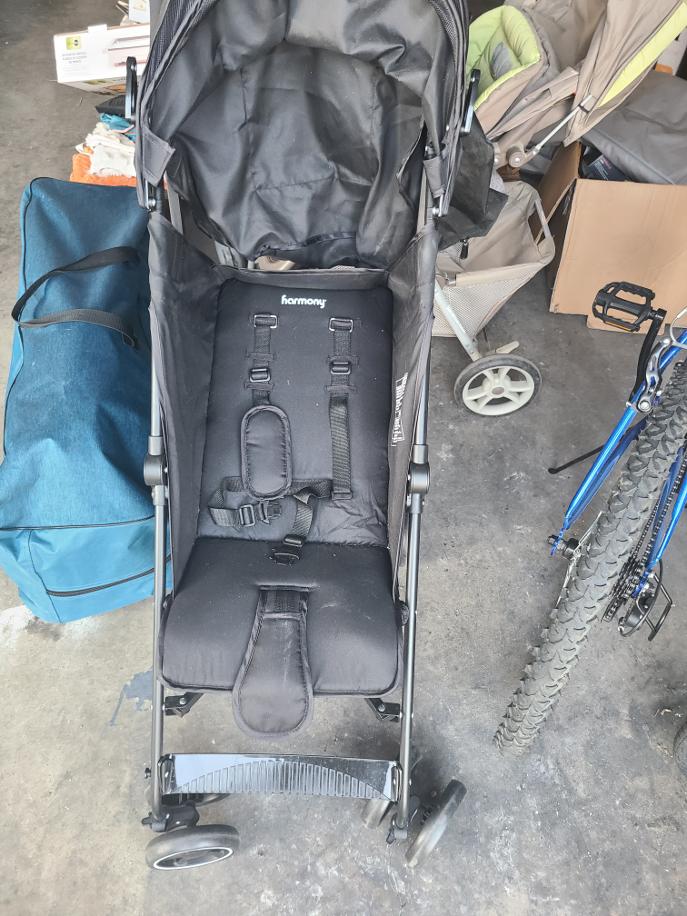 Harmony Black Stroller with Bag