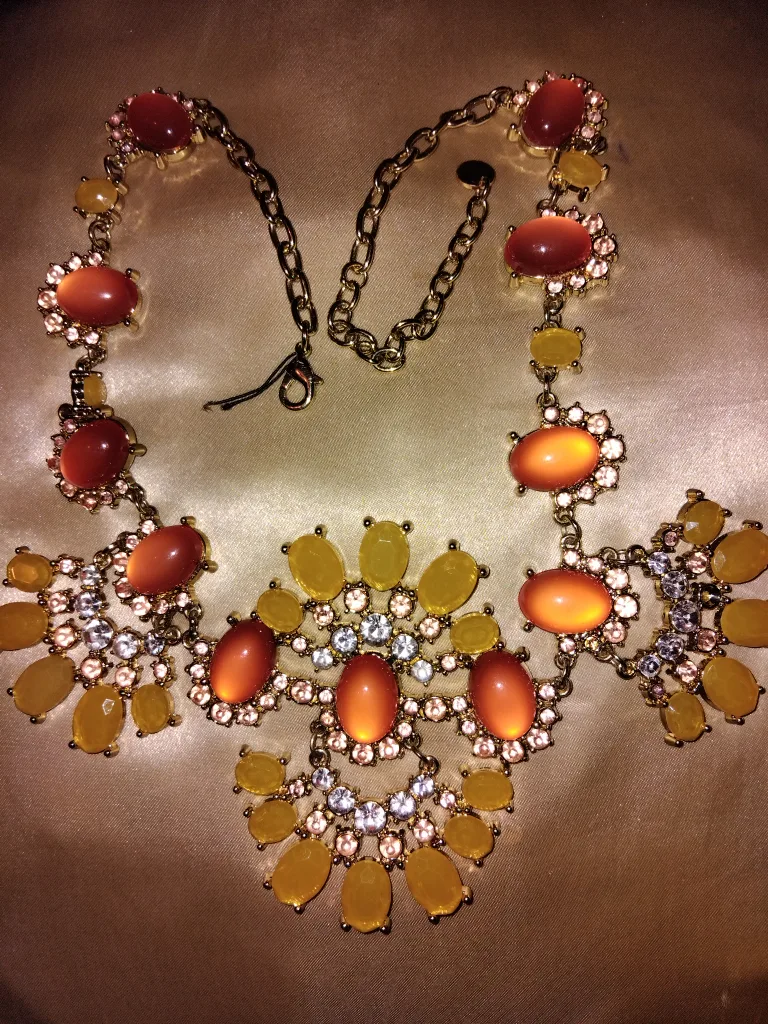 Statement Necklace - Orange and Yellow thumbnail