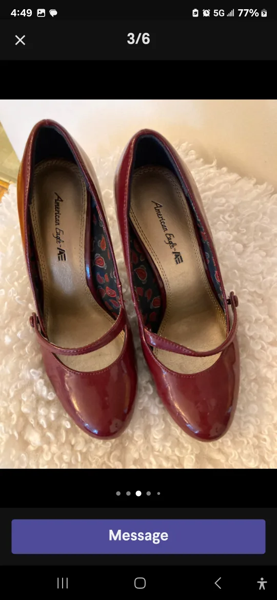 American Eagle Burgundy Heels - Size 8 image indicator(3)