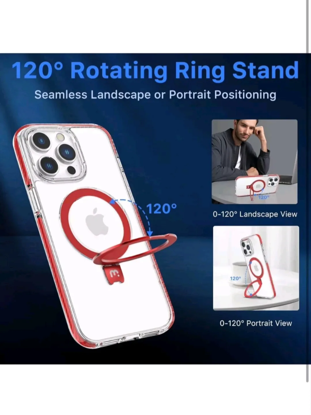 iPhone 15 Pro Max Case with Magnetic Ring Stand🥕 image indicator(2)