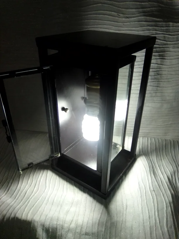 Black Metal & Glass Outdoor Wall Lantern image indicator(3)