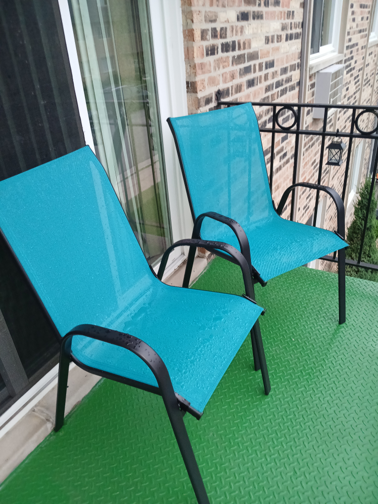 Teal Outdoor Patio Chairs - Set of 2 - photo 2