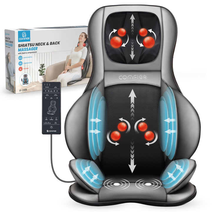 Comfier Neck & Back Massager with heat, Air Compress & Shiatsu