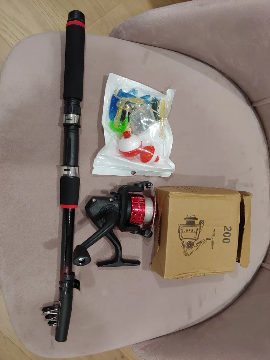 Fishing Rod Reel Baits Lures Combo, NEW, Strong Glass Steel thumbnail