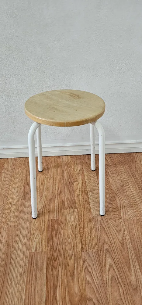 Wood Top Metal Legs Stool thumbnail