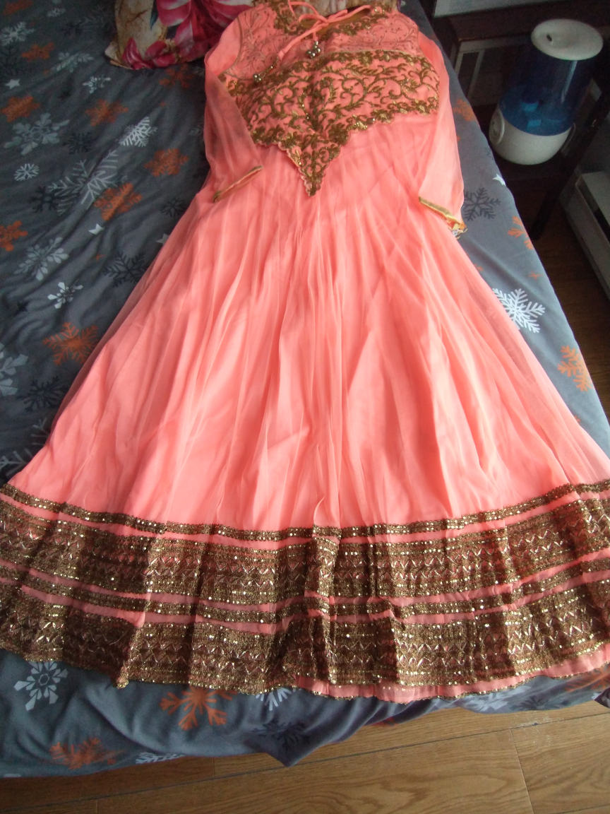 Peach Anarkali Dress set - photo 2