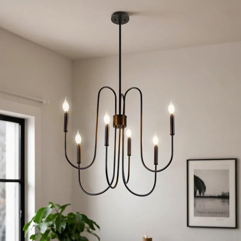 Black Modern Farmhouse Chandelier thumbnail