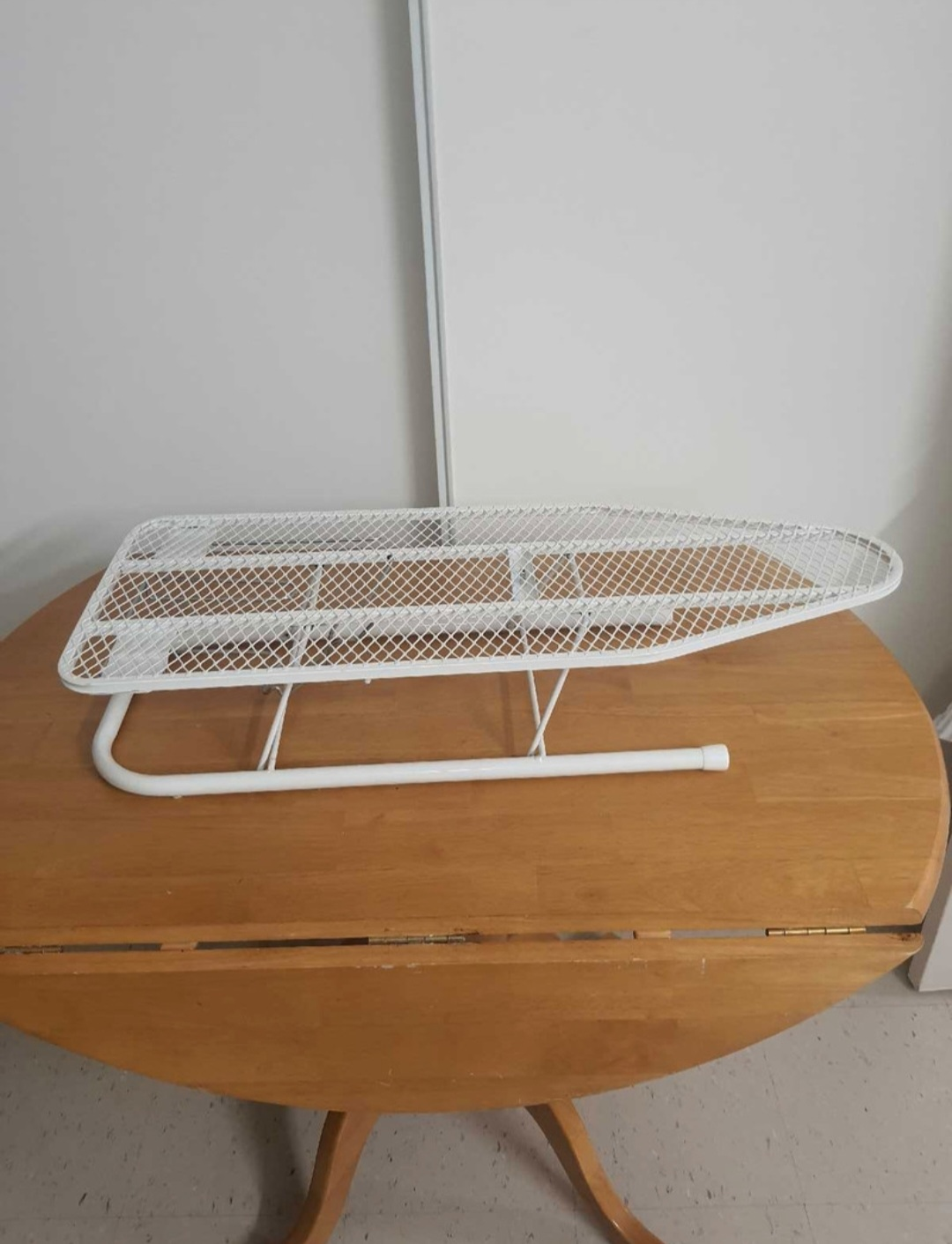 Table top White Wire Ironing Board, with pad and cover