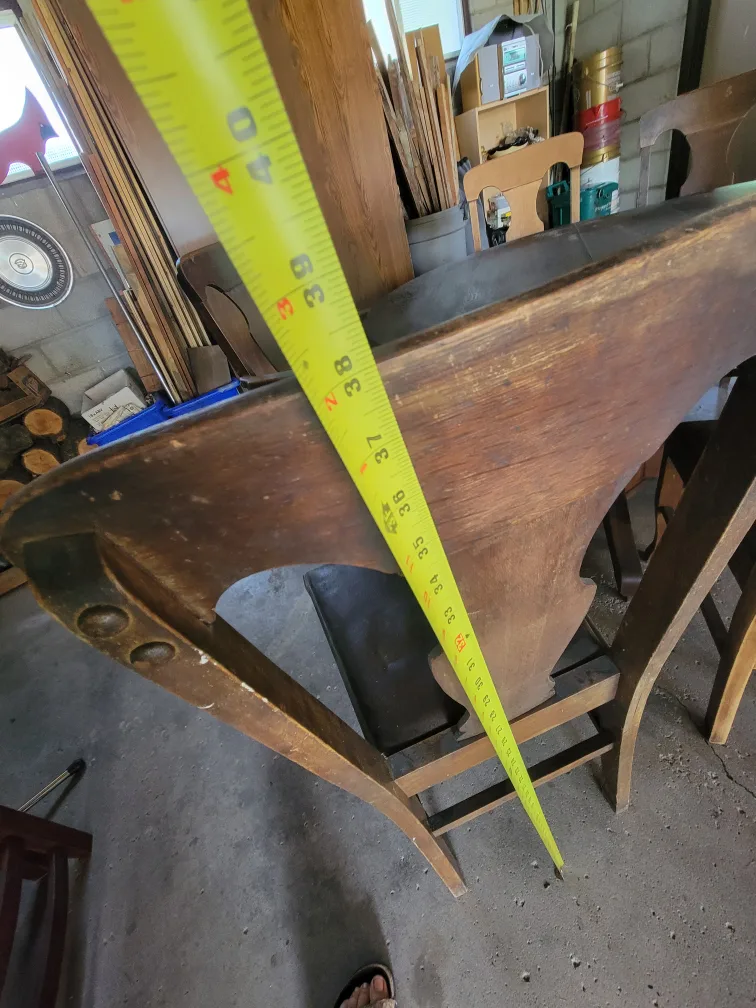 Antique Wood Dining Table with 6 Chairs image indicator(7)