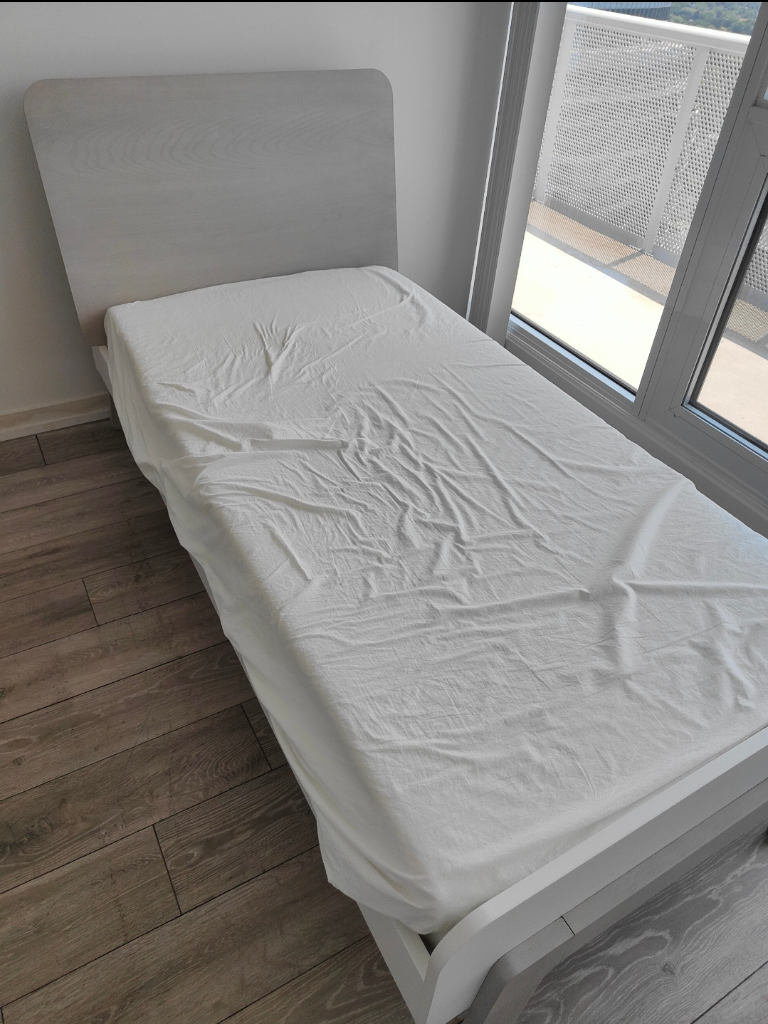 Ikea Wood Single Bed with mattress