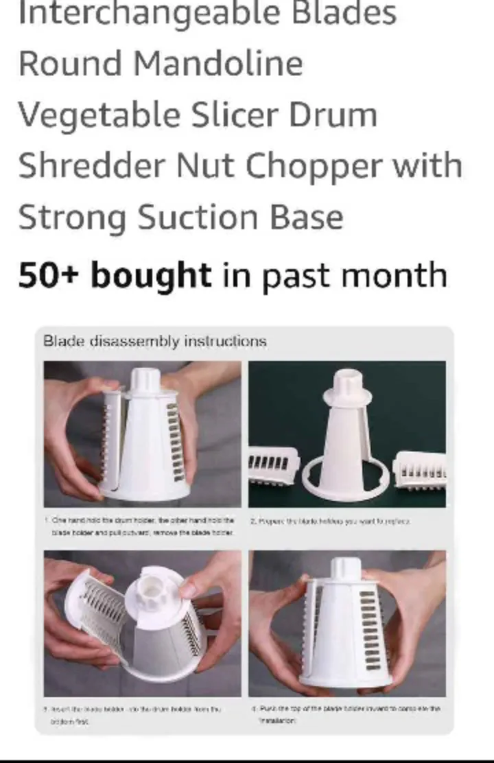 Vegetable Slicer Drum Shredder Nut Chopper 🧡 image indicator(2)