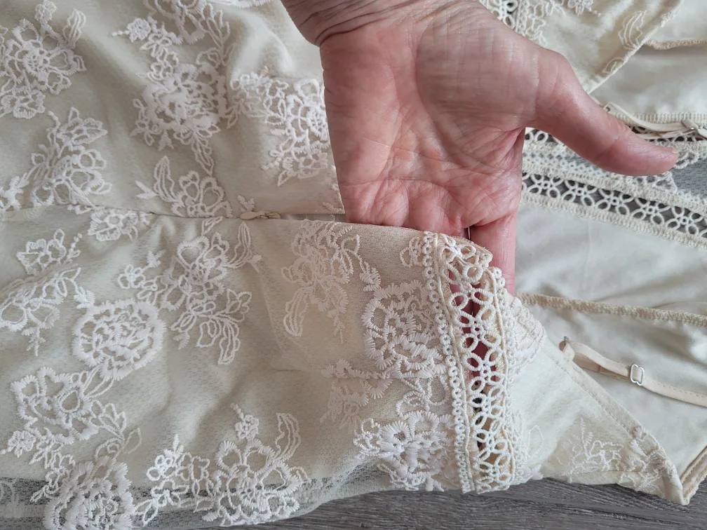 Lace Mini Dress - Cream Colour thumbnail
