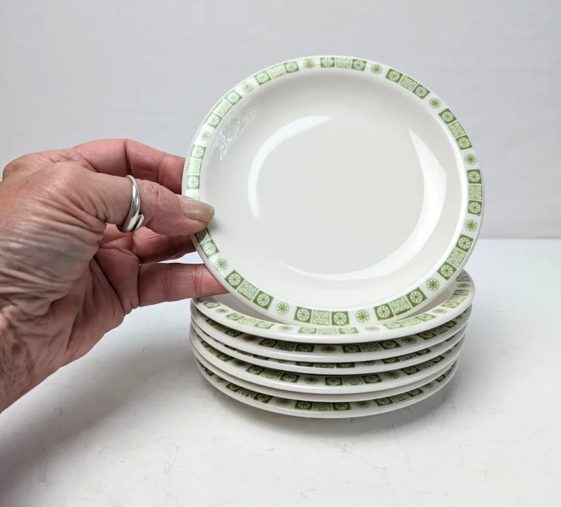 Ceramic Side Plates ~ Atomic Star ~ Buffalo Restaurant Chinaware image indicator(2)