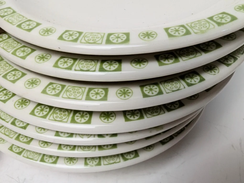 Ceramic Side Plates ~ Atomic Star ~ Buffalo Restaurant Chinaware image indicator(5)