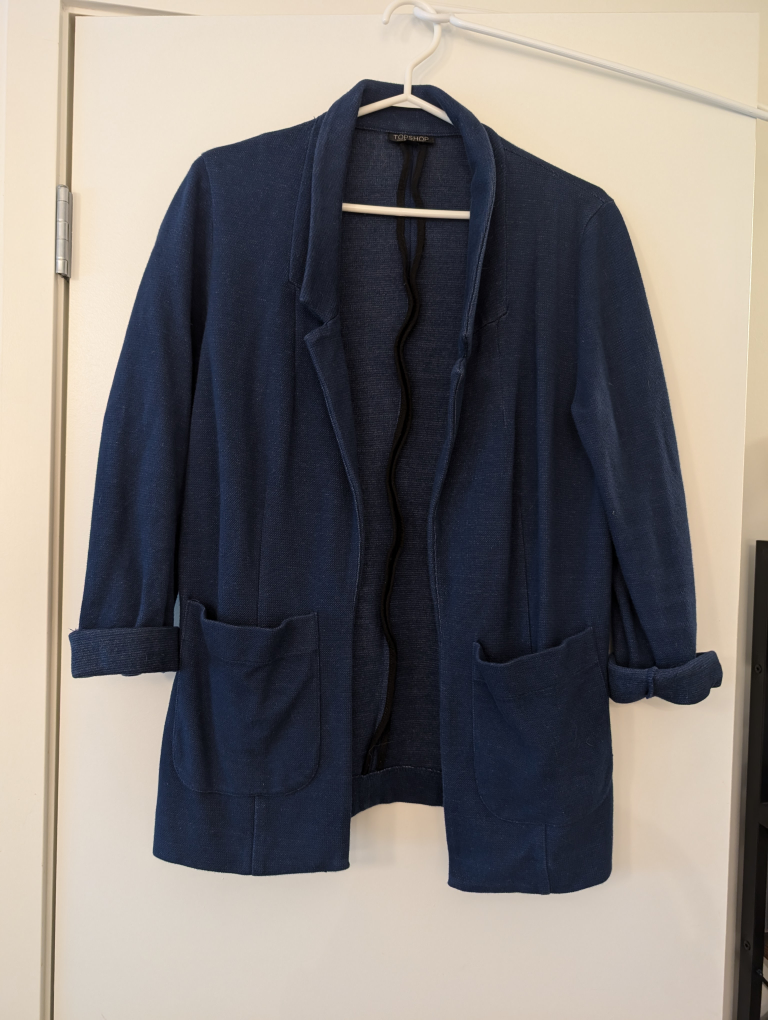 Topshop Blue Knit Blazer - Size US 6