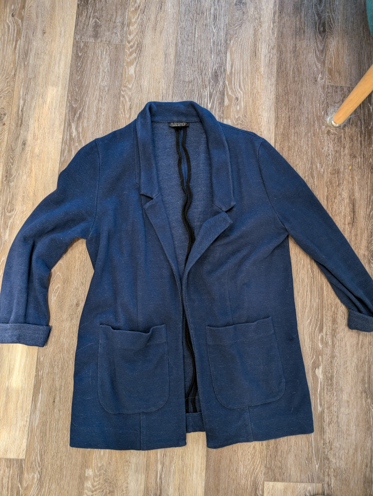 Topshop Blue Knit Blazer - Size US 6 - photo 2