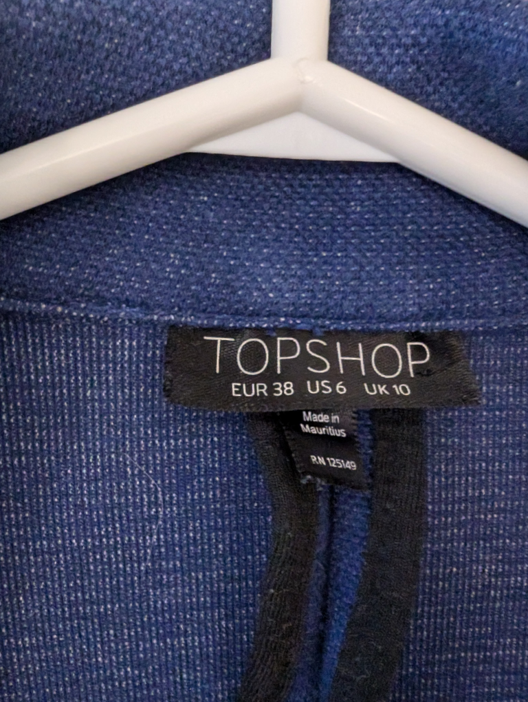 Topshop Blue Knit Blazer - Size US 6 - photo 3