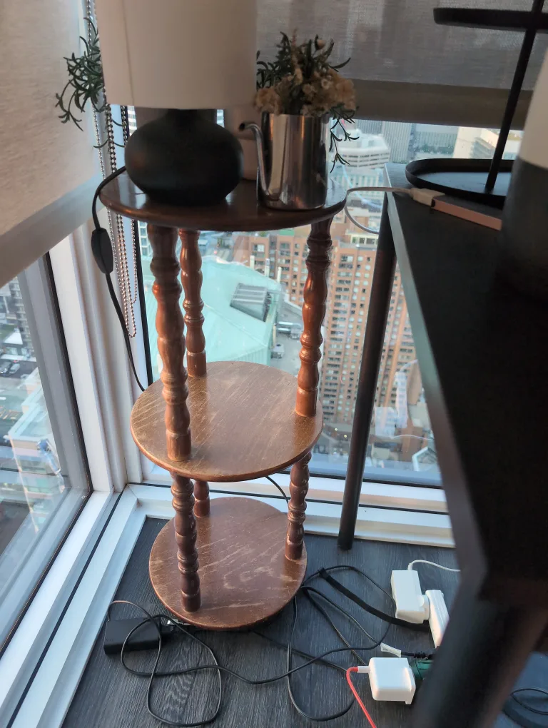 Wooden Three-Tiered Side Table thumbnail