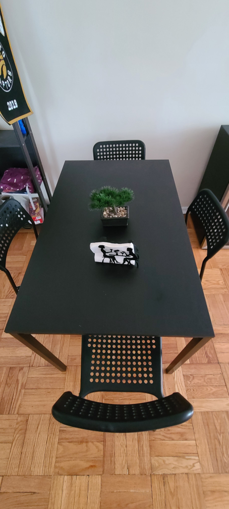 IKEA Lisabo Black Table & 4 Chairs - photo 2