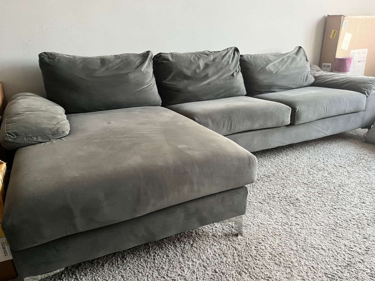 Gray Sectional L Sofa - photo 3