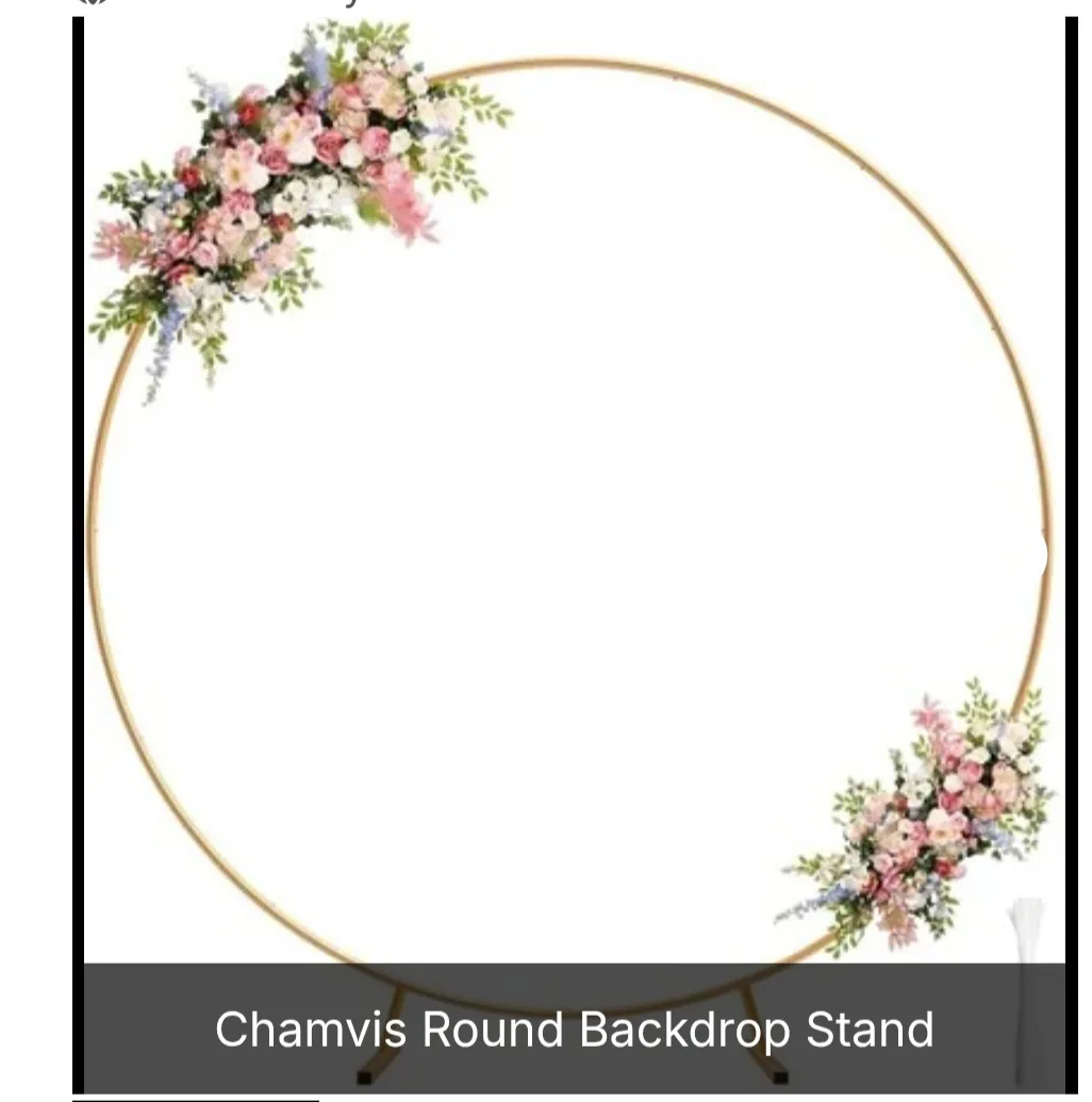New Chamvis Gold Round Backdrop Stand & Balloon Arch - 6.9 feet thumbnail