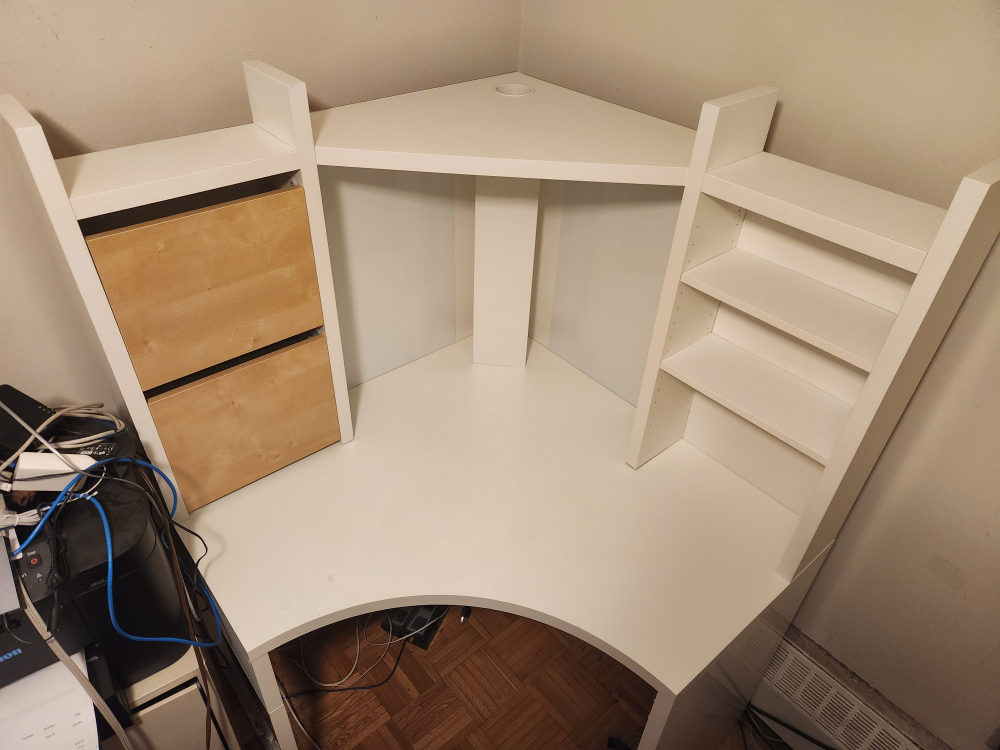 Corner Desk with Shelves & Mesh Office Chair