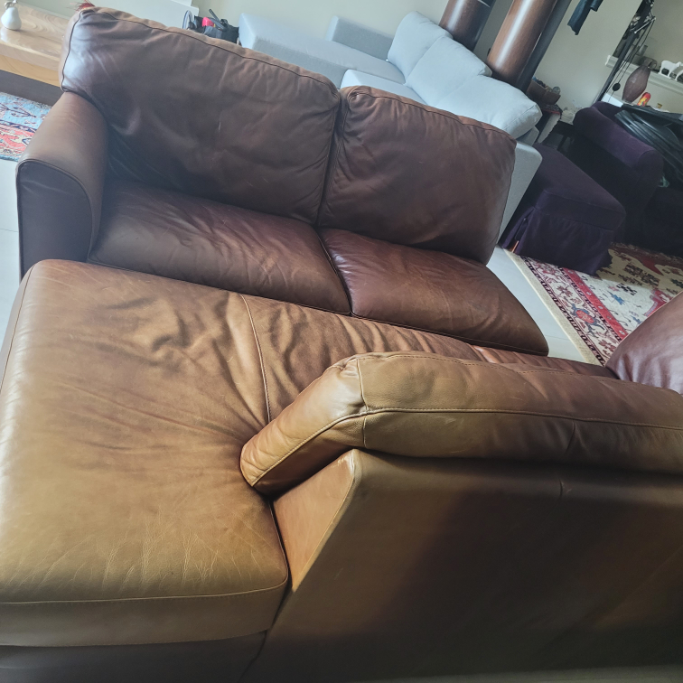 Natuzzi Editions Brown Leather Sectional Sofa - photo 4