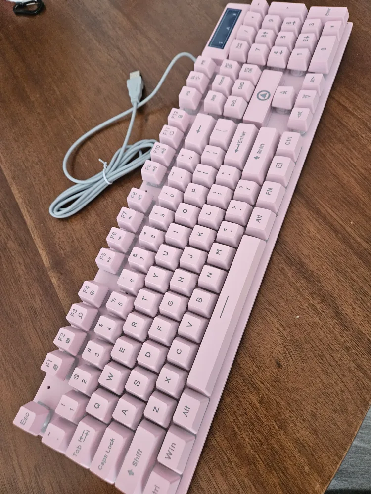 QUNQIRO K500 Mechanical Keyboard - Pink thumbnail