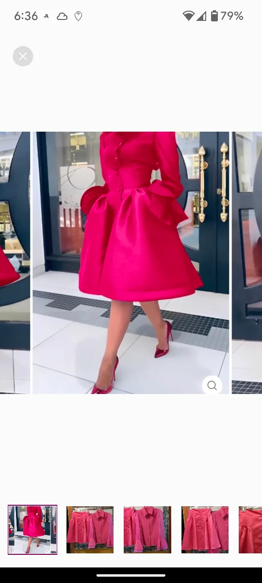Polished Pink Blouse & Skirt Set with Sheer Sleeves thumbnail