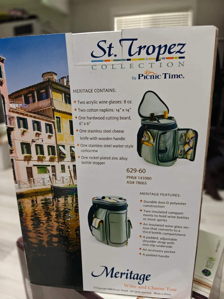 St. Tropez Meritage Wine and Cheese Tote - New image indicator(3)