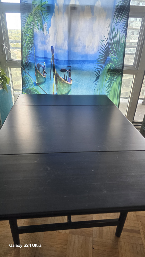 Black Drop Leaf Table - photo 2