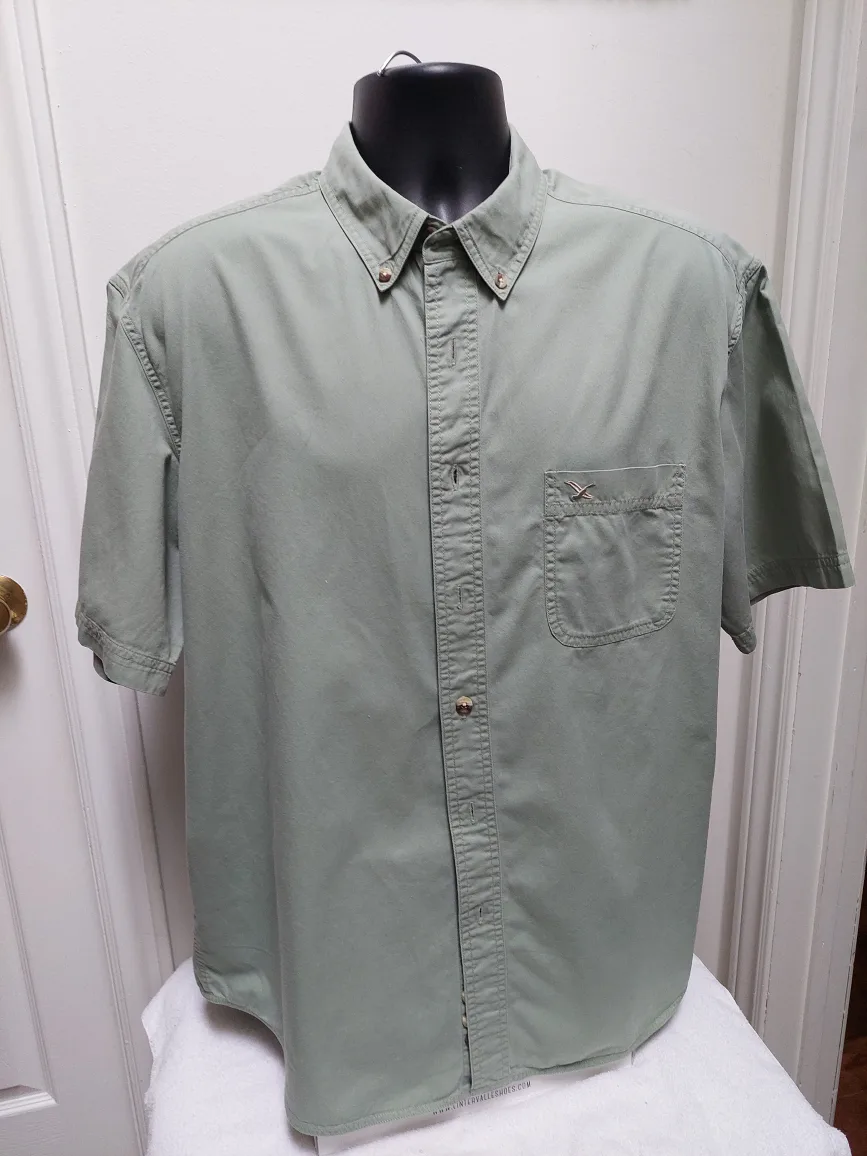 Eddie Bauer Duck Head Green Short Sleeve Shirt thumbnail