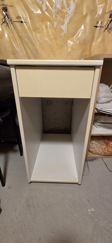 cabinet with wheels and drawer