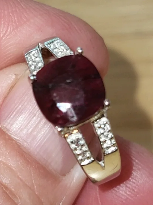 Sterling Silver Dyed Ruby Ring Brand New thumbnail