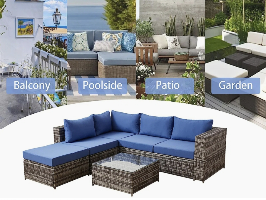 Brand new Outdoor Patio Sectional Sofa Set with Glass Table - photo 2