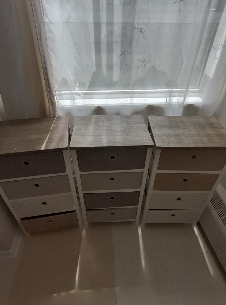 3 Drawer Chests with fabric drawers - Great Condition! - photo 3