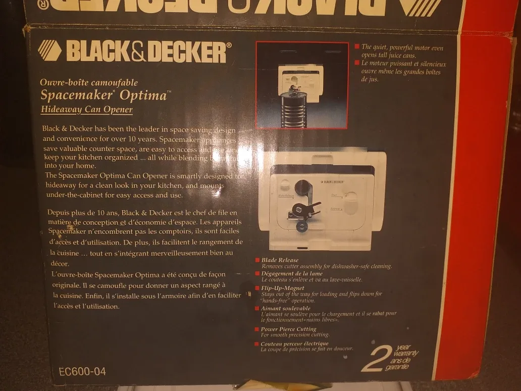 Black & Decker Spacemaker Optima Hideaway Can Opener thumbnail