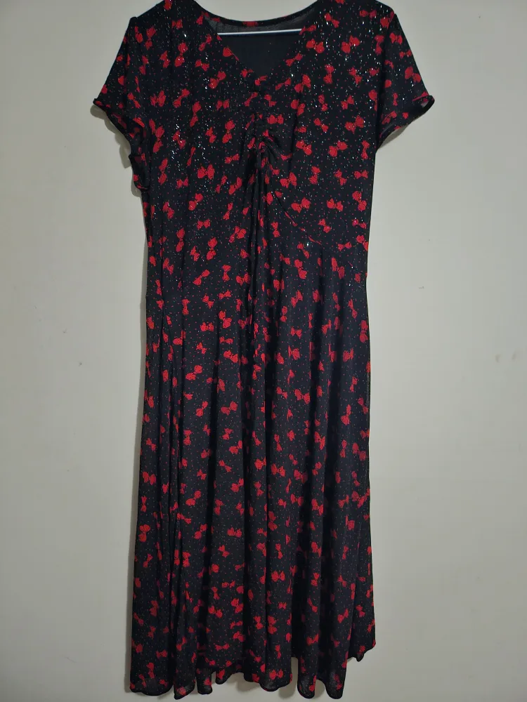 Black & Red Patterned Dress 🇨🇦 thumbnail