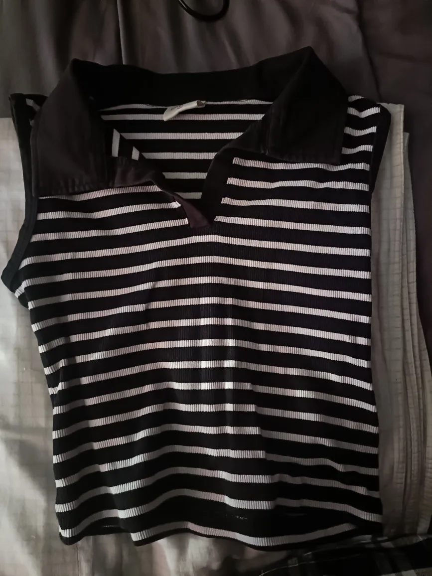 Striped Sleeveless Polo Shirt thumbnail
