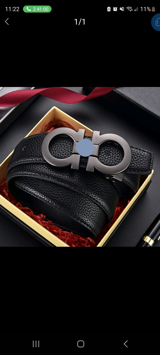 Salvatore Ferragamo Black Leather Belt