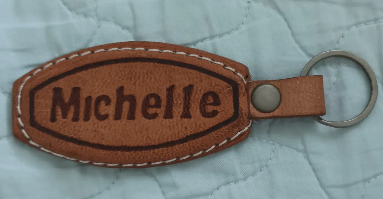 Personalized Leather Keychain - "Michelle" thumbnail