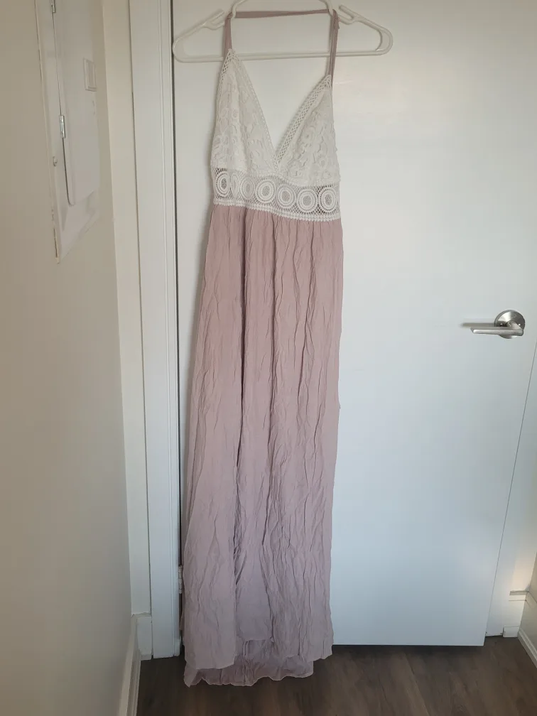Lace Top Maxi Dress - Pink thumbnail