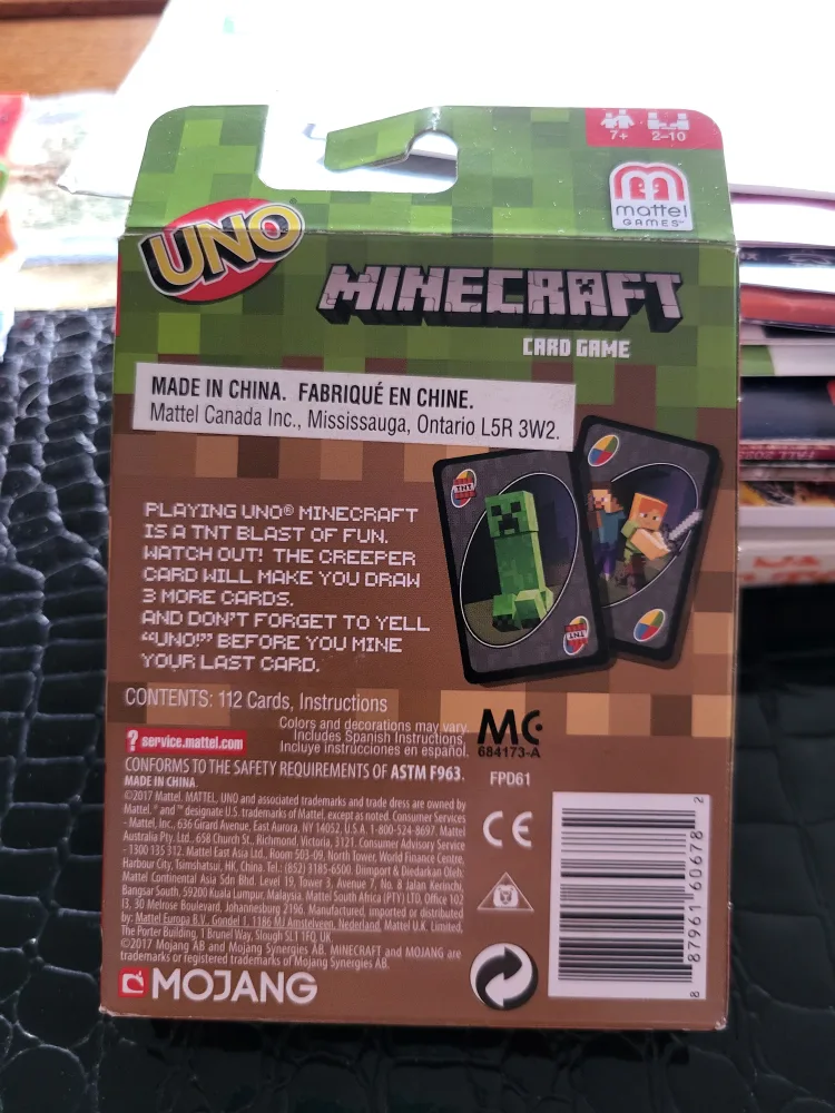Minecraft UNO Card Game - New in Box image indicator(2)
