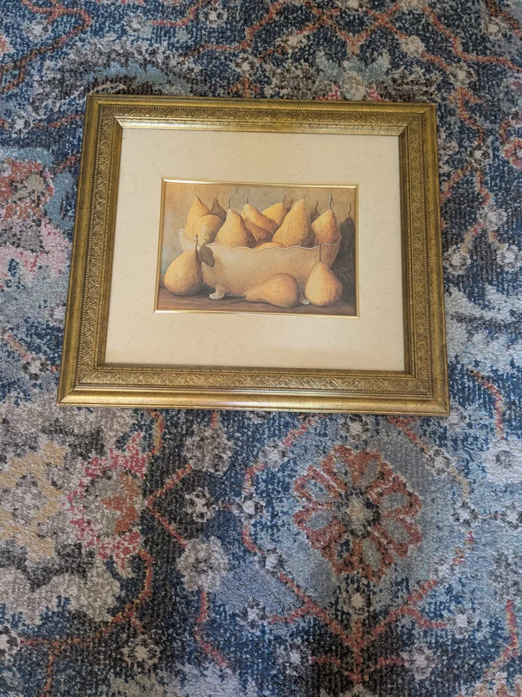 Fancy gold framed Pear Printing thumbnail
