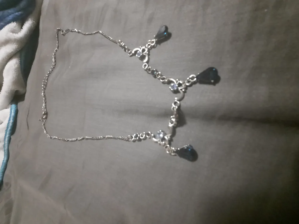Silver Necklace with Blue Stones pick up only image indicator(2)