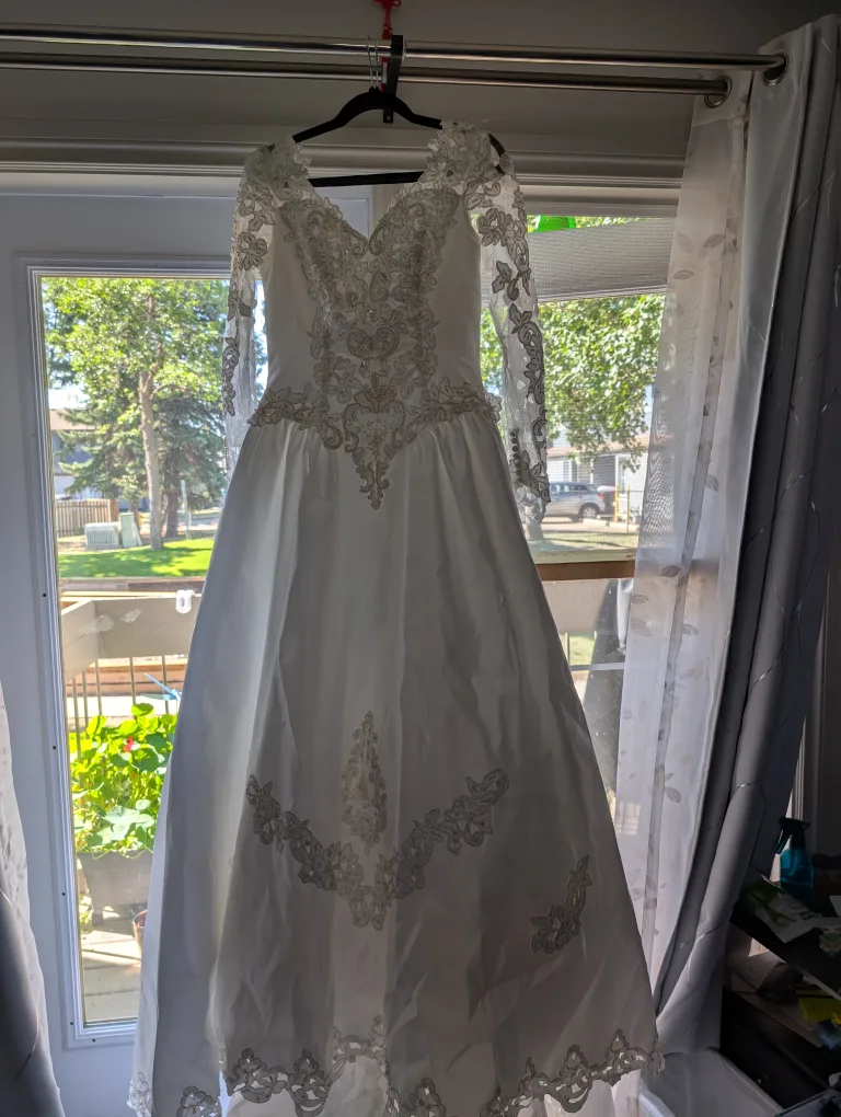 White Wedding Dress with Lace Details thumbnail